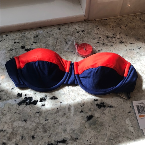 Splendid Colorblock Bikini Top with strap Small - Picture 2 of 7